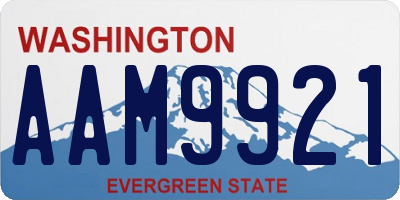 WA license plate AAM9921
