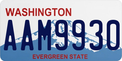 WA license plate AAM9930