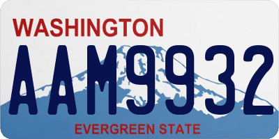 WA license plate AAM9932