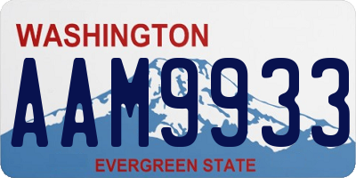 WA license plate AAM9933