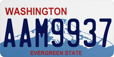 WA license plate AAM9937