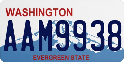 WA license plate AAM9938