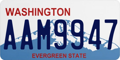 WA license plate AAM9947