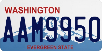 WA license plate AAM9950