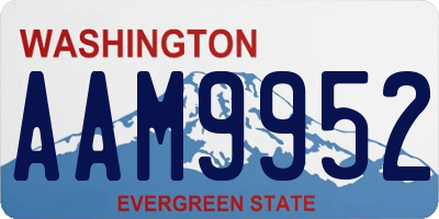 WA license plate AAM9952