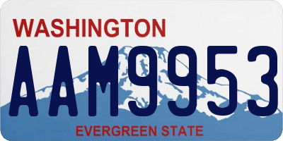 WA license plate AAM9953