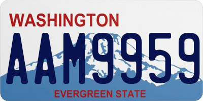 WA license plate AAM9959