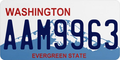 WA license plate AAM9963