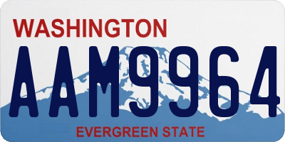 WA license plate AAM9964