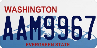 WA license plate AAM9967