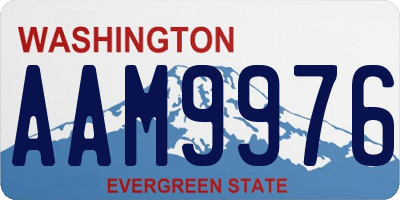 WA license plate AAM9976