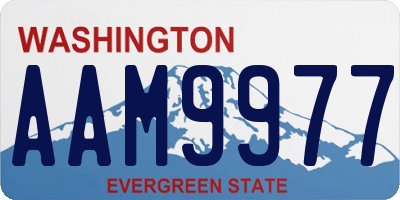WA license plate AAM9977