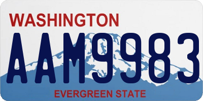 WA license plate AAM9983