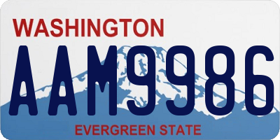 WA license plate AAM9986