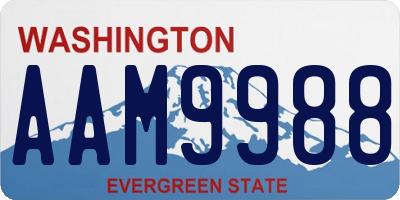 WA license plate AAM9988