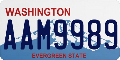 WA license plate AAM9989