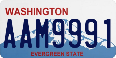 WA license plate AAM9991