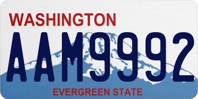 WA license plate AAM9992