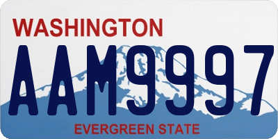 WA license plate AAM9997
