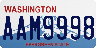 WA license plate AAM9998