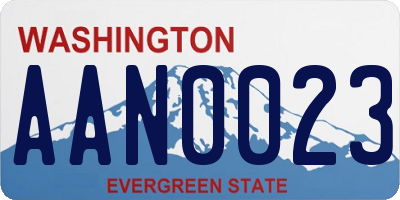 WA license plate AAN0023