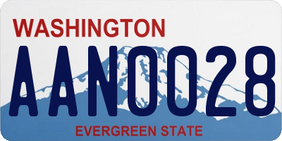 WA license plate AAN0028