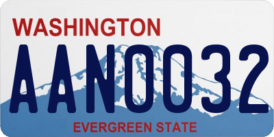 WA license plate AAN0032