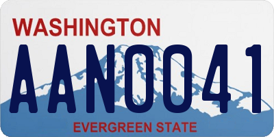 WA license plate AAN0041