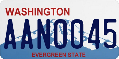 WA license plate AAN0045