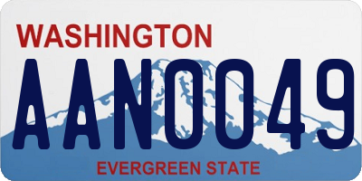 WA license plate AAN0049