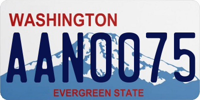 WA license plate AAN0075