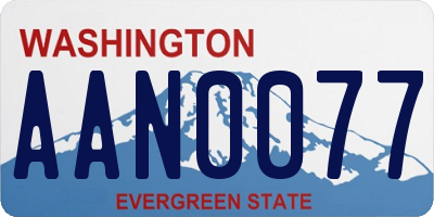 WA license plate AAN0077