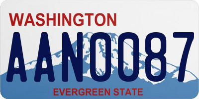 WA license plate AAN0087