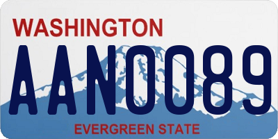 WA license plate AAN0089