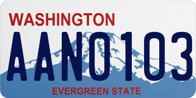 WA license plate AAN0103