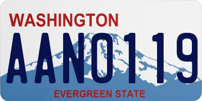 WA license plate AAN0119