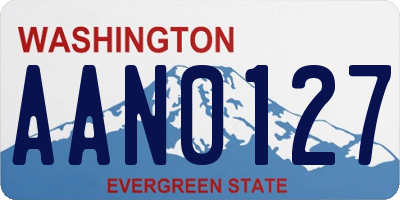 WA license plate AAN0127