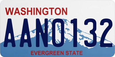 WA license plate AAN0132