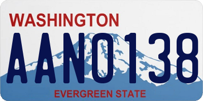 WA license plate AAN0138