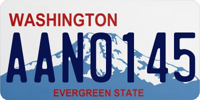 WA license plate AAN0145