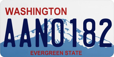 WA license plate AAN0182