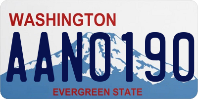 WA license plate AAN0190