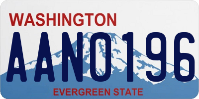 WA license plate AAN0196