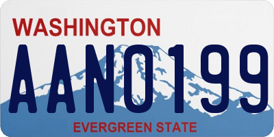 WA license plate AAN0199