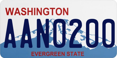 WA license plate AAN0200