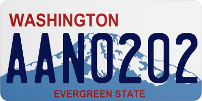 WA license plate AAN0202