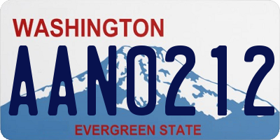 WA license plate AAN0212