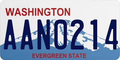 WA license plate AAN0214