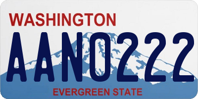 WA license plate AAN0222
