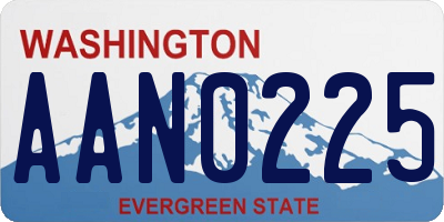WA license plate AAN0225